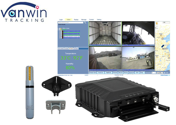 ফ্রিজার ট্রাক পরিচালনার জন্য তাপমাত্রা পর্যবেক্ষণ সহ 4 চ্যানেল HDD মোবাইল NVR সিস্টেম