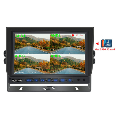 7 inch 1024*600 AHD Monitor Quad Display Car Truck Security Camera System With Recording Function
