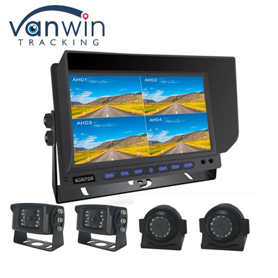 AHD 9Inch Quad Car Monitor With Cameras Video Recording 4CH Quad TFT Monitor