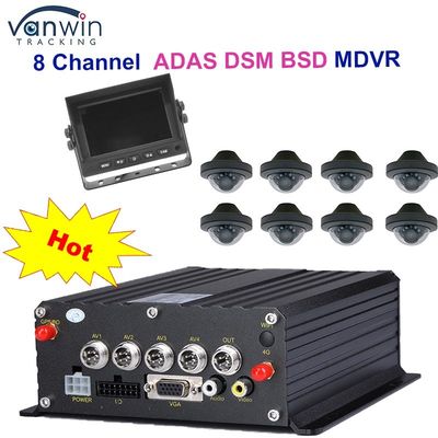 ট্যাক্সি ট্রাক ভ্যানের জন্য HDD Max 2TB সহ 1080P H265 DUAL SD কার্ড 8 চ্যানেল মোবাইল DVR
