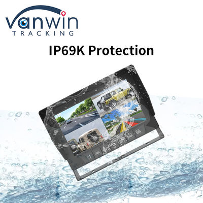 IP69K 7 / 10.1 ইঞ্চি ওয়াটারপ্রুফ এএইচডি কোয়াড টিএফটি গাড়ি মনিটর ডিসপ্লে ইউনিভার্সাল যানবাহনের জন্য