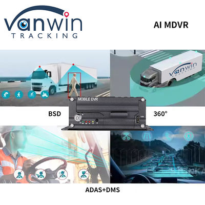 4 Ch AI ট্রাক বাস মোবাইল DVR সহ AI DSM ADAS BSD সাপোর্ট 4G 5G WIFI GPS