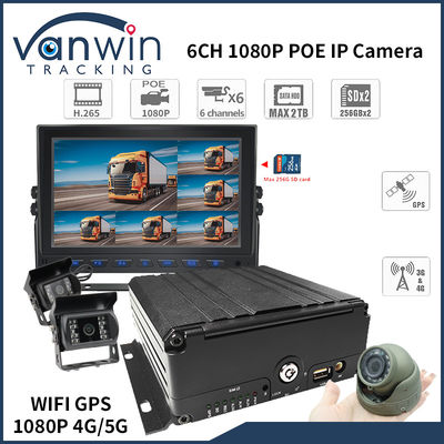 4G 6 চ্যানেল H. 265 HDD গাড়ি মোবাইল DVR জন্য নিরাপত্তা ক্যামেরা যানবাহন