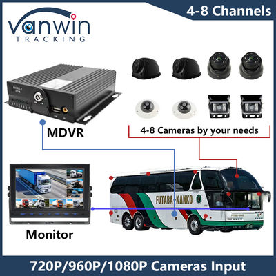 AHD 8CH HDD রিমোট কন্ট্রোল মোবাইল DVR 1080P 4G GPS ফাংশন যানবাহন নিরাপত্তা পর্যবেক্ষণ Cmsv6 MDVR