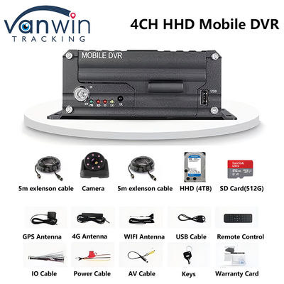 4CH 5G CMSV6 সিস্টেম এআই মোবাইল ডিভিআর জিপিএস সহ ADAS বিএসডি ডিএমএস এইচ.২৬৫ এমডিভিআর গাড়ি সিসিটিভি মনিটরের জন্য
