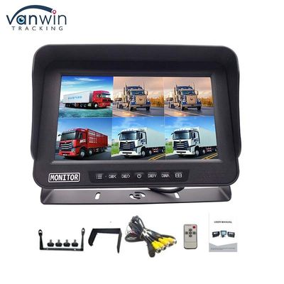 AHD 1080P MDVR মনিটর 10.1 ইঞ্চি 6 চ্যানেল ওয়াটারপ্রুফ স্প্লিট ডিসপ্লে মনিটর যানবাহনের জন্য এসডি কার্ড