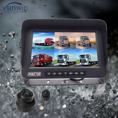 AHD 1080P MDVR মনিটর 10.1 ইঞ্চি 6 চ্যানেল ওয়াটারপ্রুফ স্প্লিট ডিসপ্লে মনিটর যানবাহনের জন্য এসডি কার্ড