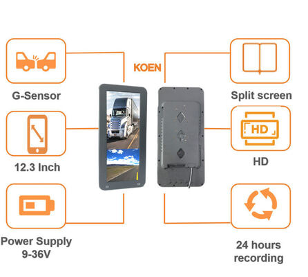 নাইট ভিশন ওয়াটারপ্রুফ স্প্লিট স্ক্রিন ফাংশন সহ পেশাদার প্রথম প্রজন্মের স্মার্ট এইচডি গাড়ি রিয়ারভিউ মিরর