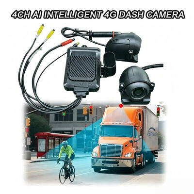 4-Channel AI 4G Dash Cam | DMS/ADAS Driver Behavior Detection, Magnetic Cameras