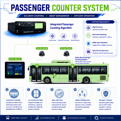 AI Bus People Counter with DMS & ADAS | Real-Time Personnel Counting & Fleet Safety System | 99% Accuracy