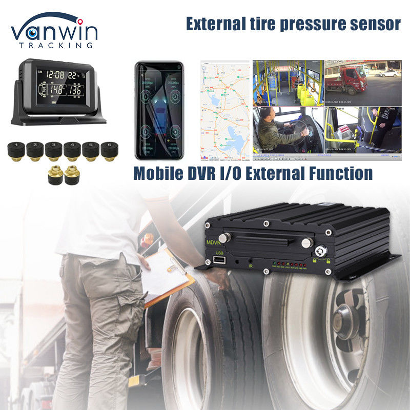 4 জি জিপিএস মোবাইল ডিভিআর সমর্থন 4 / 8 / 10 টায়ার চাপ রিয়েল টাইম মনিটরিং ইন্টেলিজেন্ট সিস্টেম