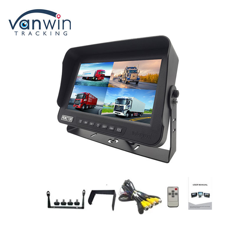 10.1 ইঞ্চি AHD 1080P MDVR মনিটর 4 চ্যানেল ফুল এইচডি ওয়াটারপ্রুফ স্প্লিট ডিসপ্লে মনিটর যানবাহনের জন্য