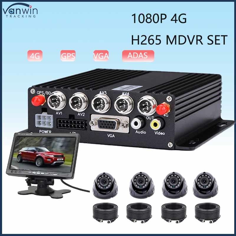4CH MDVR ADAS GPS 4G Wi-fi HDD অপশনাল টাইম মনিটরিং ট্রাক সহ