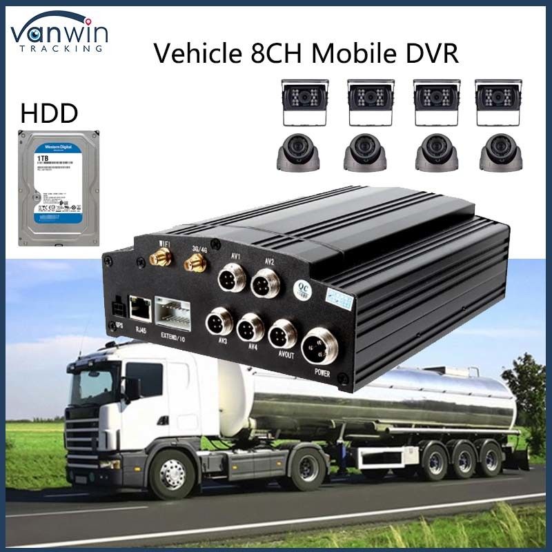 8CH গাড়ি 1080P H. 265 HDD মোবাইল ডিভিআর ট্রাক MDVR রিমোট মনিটরিং যানবাহন MDVR