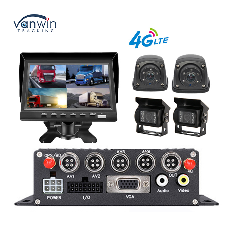 4CH MDVR 1080P ভিডিও রেকর্ডার জিপিএস 4G রিমোট রিয়েল টাইম মনিটরিং সঙ্গে বাস ট্রাক ভ্যান ফ্লিট ম্যানেজমেন্ট জন্য